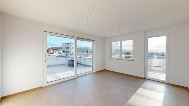 Exklusive 3.5-Zimmer-Attikawohnung im Erstbezug mit 98 m² Sonnenterrasse - Foto 1