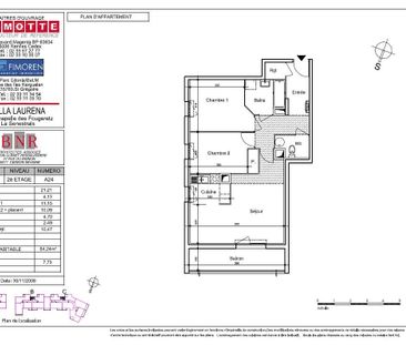 Appartement à louer 3 pièces - 64 m² - Photo 2