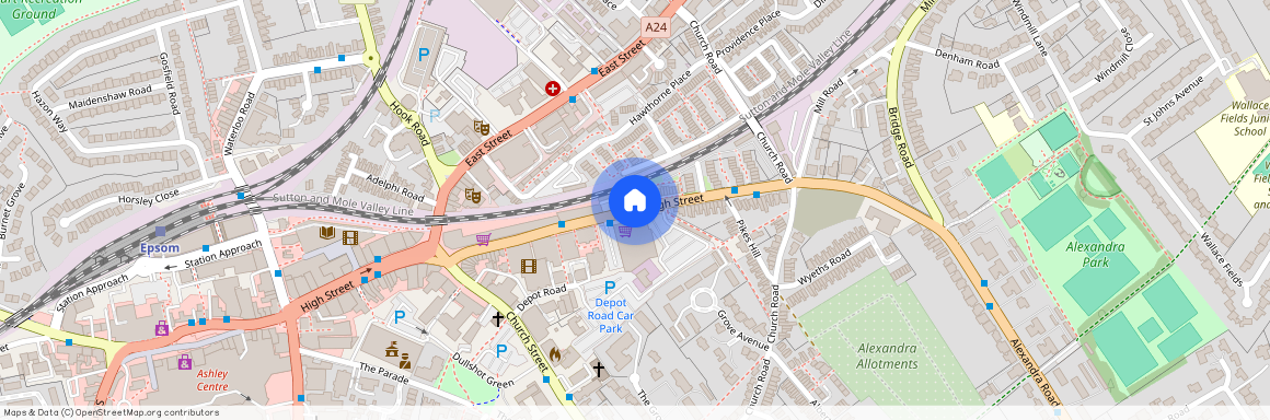 Upper High Street, Epsom, Surrey. KT17