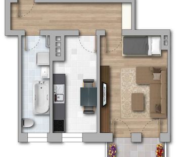 Tolle Singlewohnung mit Balkon und Einbauküche - Erstbezug nach San... - Photo 1