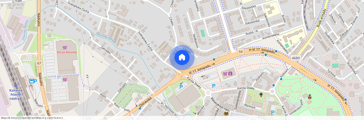 Pronájem bytu 1+kk a garsoniéry, tř. 17. listopadu, Karviná