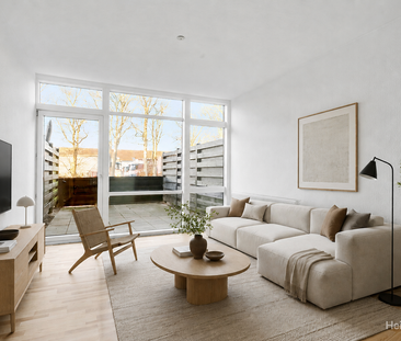 Sjælden 2-værelses med stor terrasse - Nyt gulv er lagt i lejemålet - Foto 1