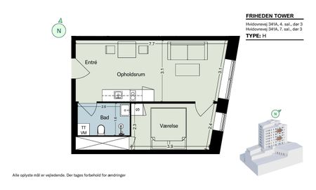 Regulær 2-vær. lejl. med flot udsigt og gode fælles faciliter - Photo 3