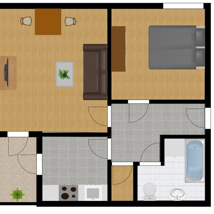 Praktisch geschnittene 2-Zimmer-Wohnung mit separater Küche und Balkon in Passau Rittsteig - Photo 2