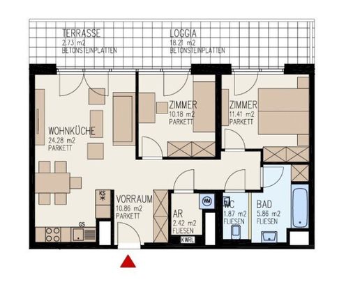 Ansprechende 3-Zimmer-Wohnung mit großzügiger Freifläche und moderner Küche in Linz zu vermieten! (Top 74) - Foto 1