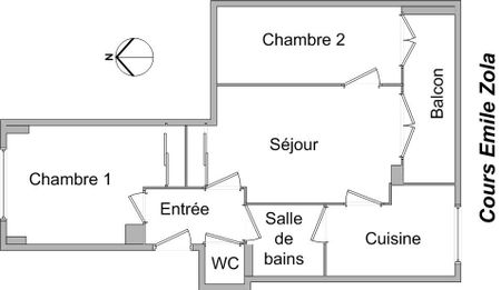 Appartement T3 A Louer - Villeurbanne - 47.42 M2 - Photo 2