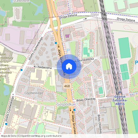 Aleja Grunwaldzka 599, Oliwa, Gdańsk, pomorskie