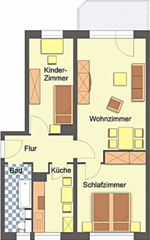 Wohnung, 3 Zimmer (59,95 m²) - Photo 2