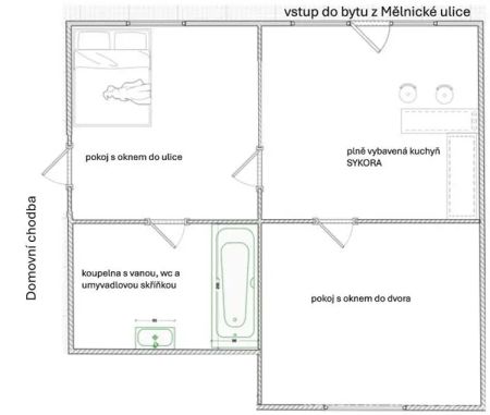 Pronájem bytu v centru Mšena, 3+kk - Fotografie 2