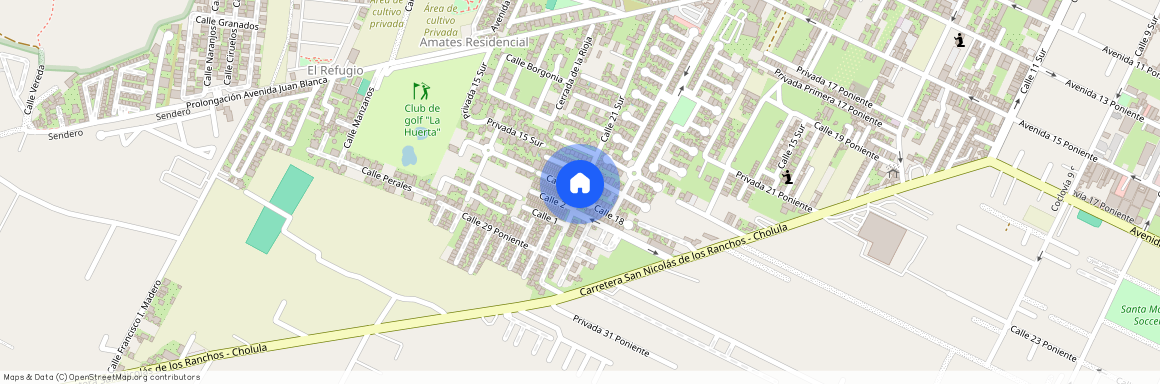 Residencial Villa de Cortés, Calle 21 Sur, Llanos Sta María, Barrio de Santa Maria Xixitla, De, Puebla, México, San Pedro Cholula