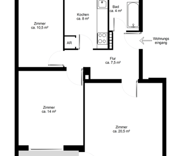 3-Zimmer-Wohnung mit Balkon - Photo 2