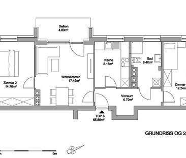 Gut aufgeteilte 3-Zimmer-Wohnung mit Balkon inkl. Küche - Photo 2