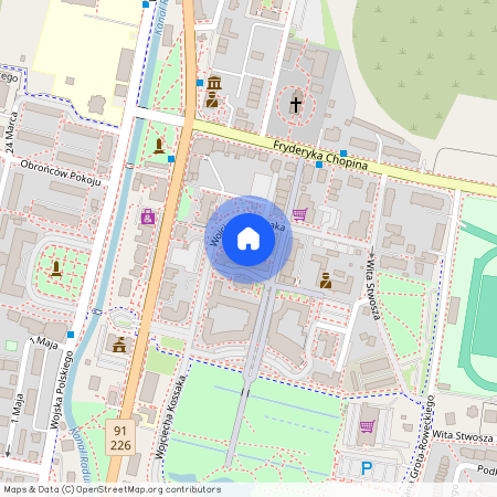 Wojciecha Kossaka, Gdański, Pruszcz Gdański