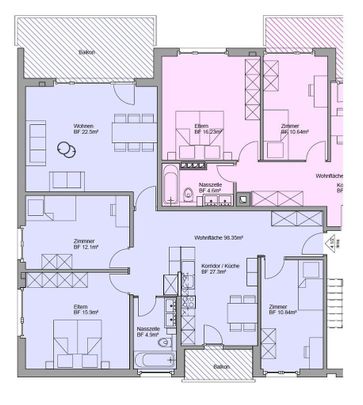 4.5 Zimmer, 98 m², 3. Stock - Foto 1