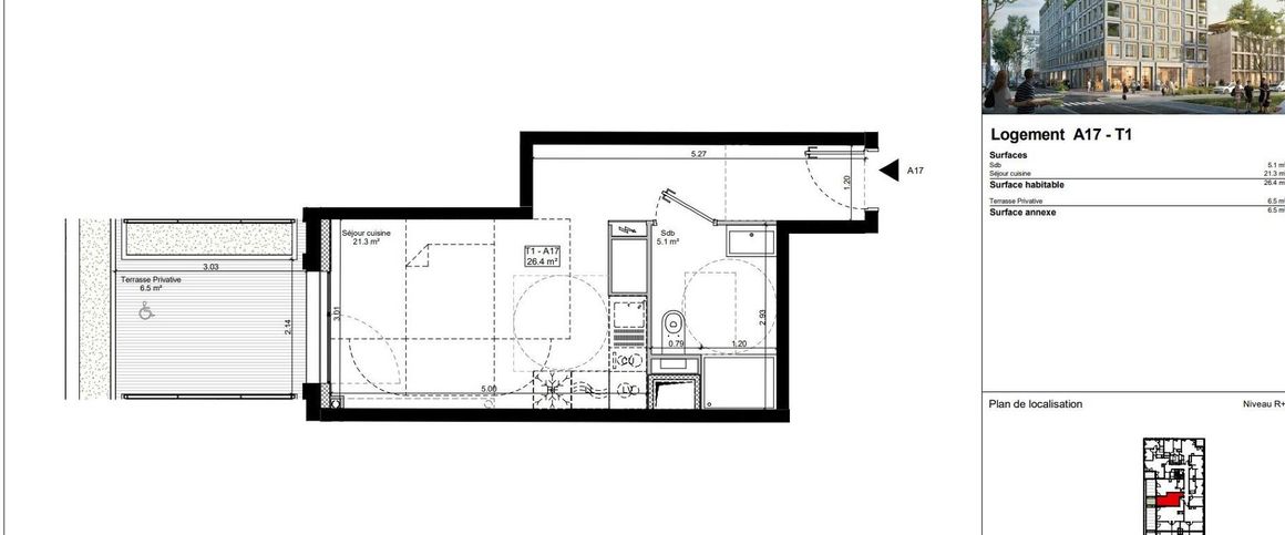 location Appartement T1 DE 26.4m² À LE HAVRE - Photo 1