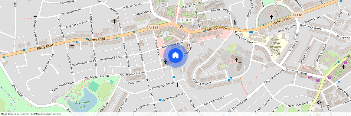 Gwydr Crescent, Uplands