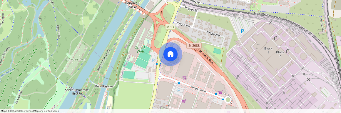 Münchner Str., 85774 Unterföhring ca. 6, 0 km north-east of Munich-center