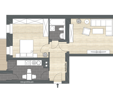 Gemütliche 2 Zimmer- Wohnung mit Südbalkon und Parkplatz auf dem Ka... - Photo 3