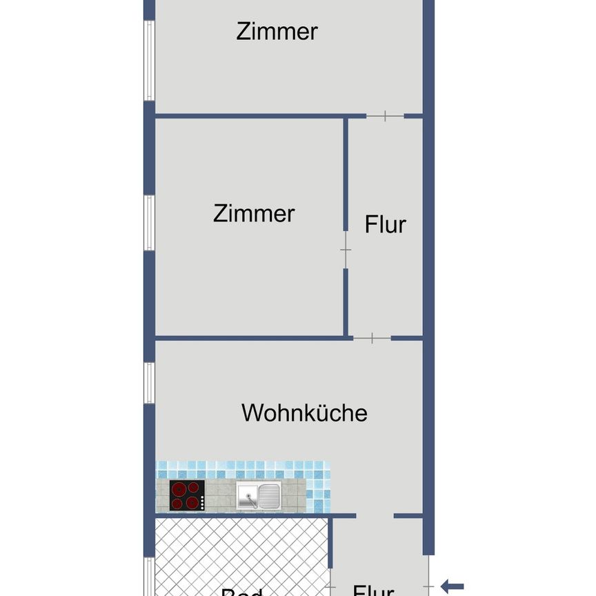Kompakte 2-Zimmer-Mietwohnung mit zusätzlichem Kellerstauraum - Foto 2
