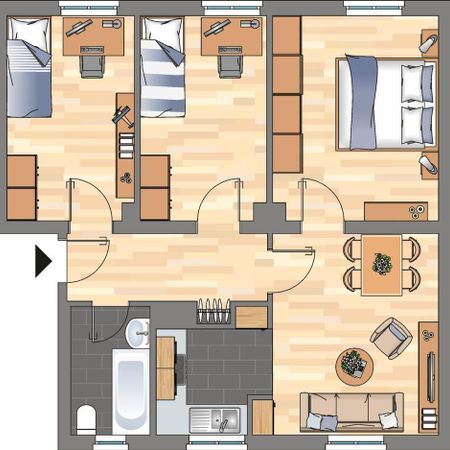 Demnächst frei! 3-Zimmer-Wohnung in Wilhelmshaven Fedderwardergroden - Photo 4