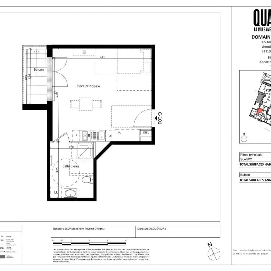 Appartement à louer 1 pièce 34.49m² - Photo 2