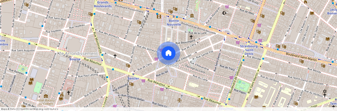 rue de Clery entre rue des Petits carreaux et rue Saint Phlippe 75002 Paris (2e arrondissement)