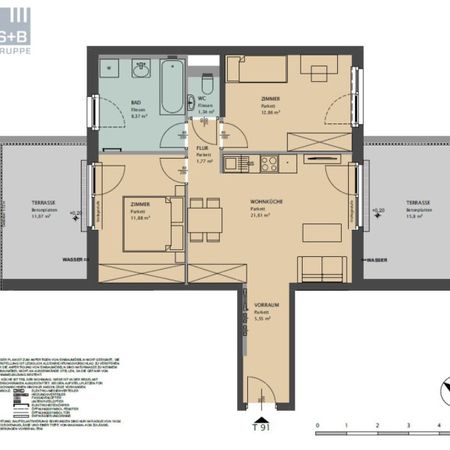 Moderne 3 Zi -Wohnung mit zwei großen Terrassen - nahe Milleniumcity (provisionsfrei!) - Photo 4