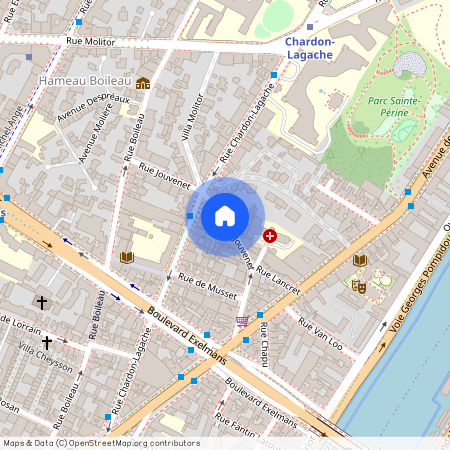 Rue Jouvenet, entre Avenue de Versailles et Rue Chardon 75016 Paris (16e arrondissement)