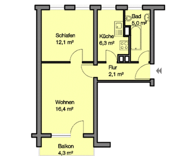 Tolle 2-Zimmer-Wohnung mit Balkon - ideal für Paare und Singles - Photo 3
