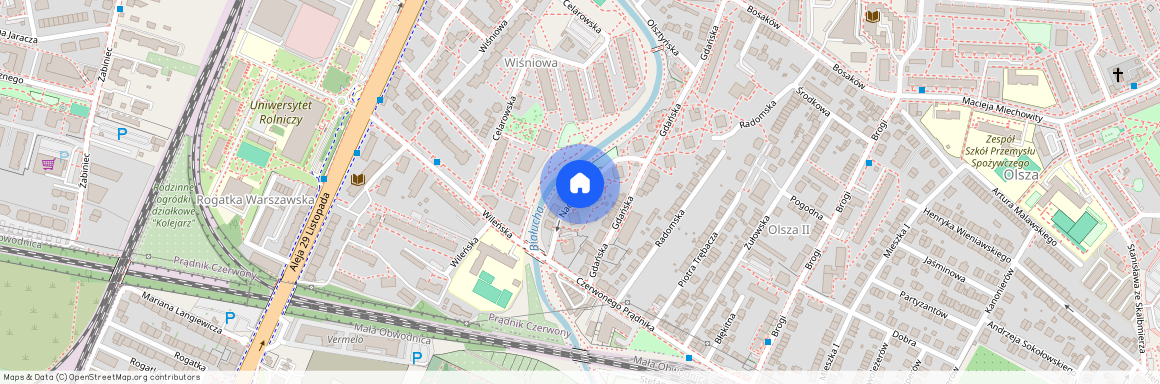 ul. Nadrzeczna, Olsza, Prądnik Czerwony, Kraków, małopolskie