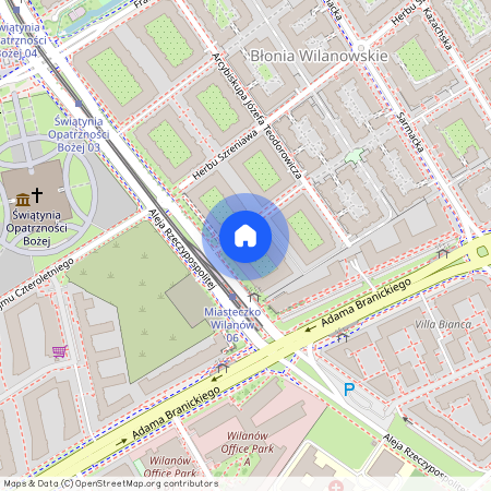 al. Aleja Rzeczypospolitej, Błonia Wilanowskie, Wilanów, Warszawa, mazowieckie