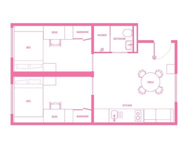 2 Bedroom Shared Bathroom, Double Bed - Photo 3