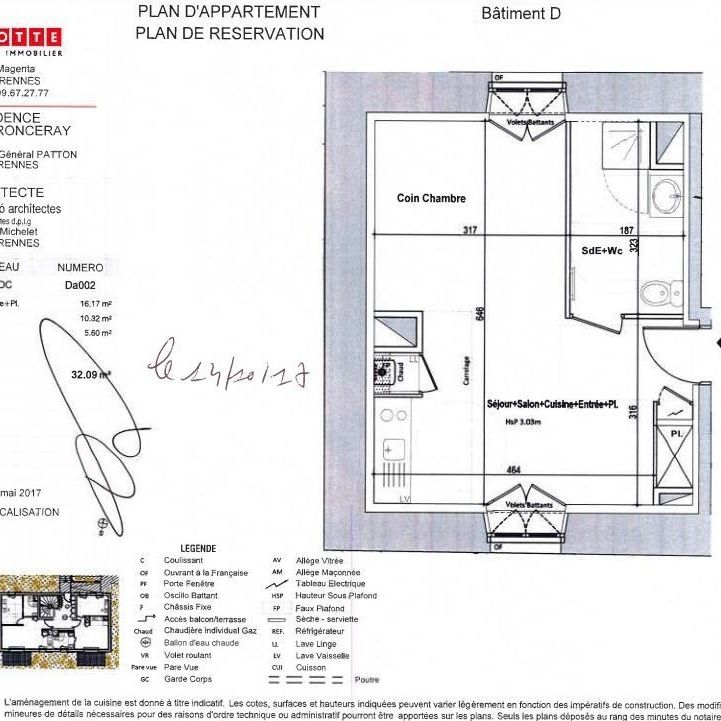 Appartement à louer studio - 32 m² - Photo 2