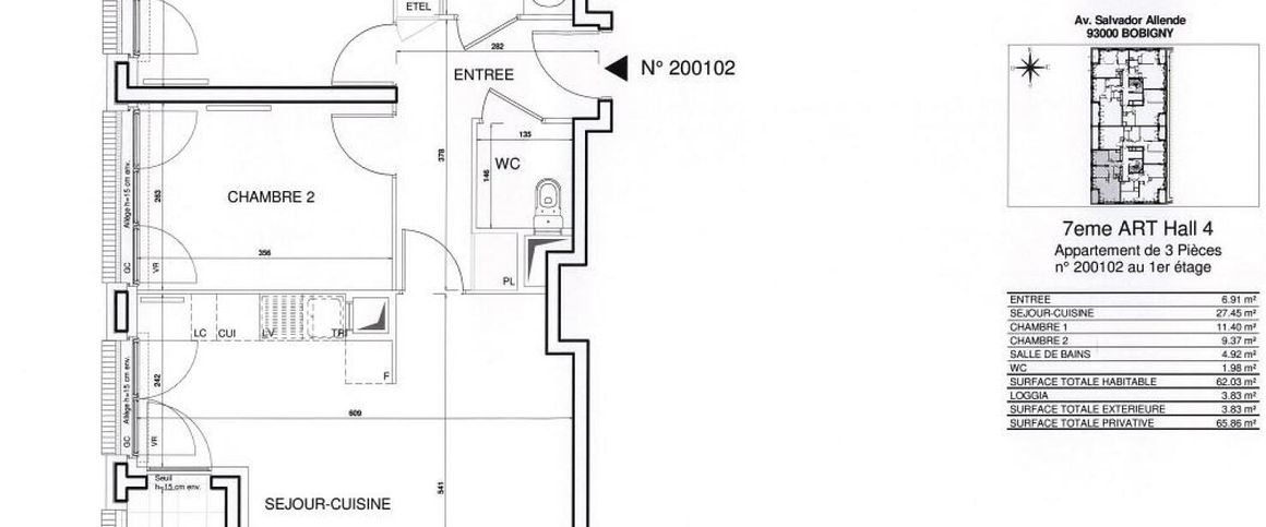 location Appartement T3 DE 61.5m² À BOBIGNY - Photo 1