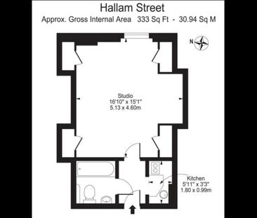 Studio Flat, Hallam Street, W1W - Photo 5