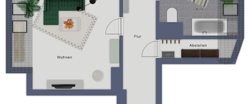 Ganz oben in der südlichen Innenstadt. Individuelle 2-Raum-Dachgeschoss-Wohnung... - Foto 1
