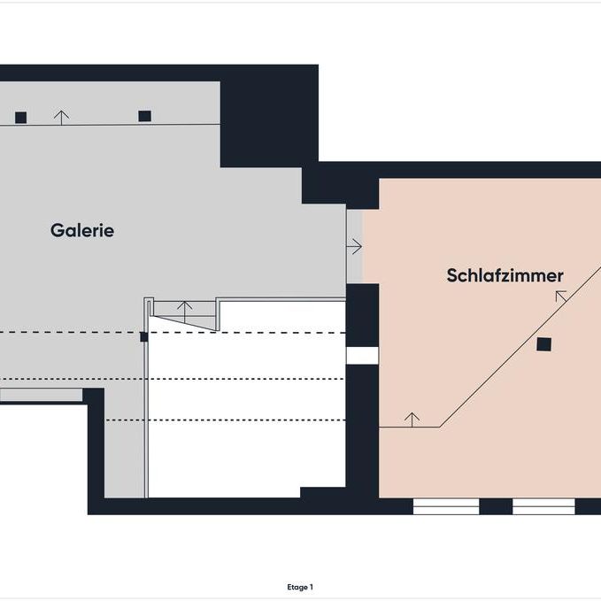 Galeriewohnung mit 98 m² Wfl. und Küchenzeile im Dachgeschoss - Photo 1