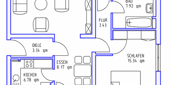 2 Zimmer, Küche, Bad, Loggia, Stellplatz, 3.OG rechts - Photo 3
