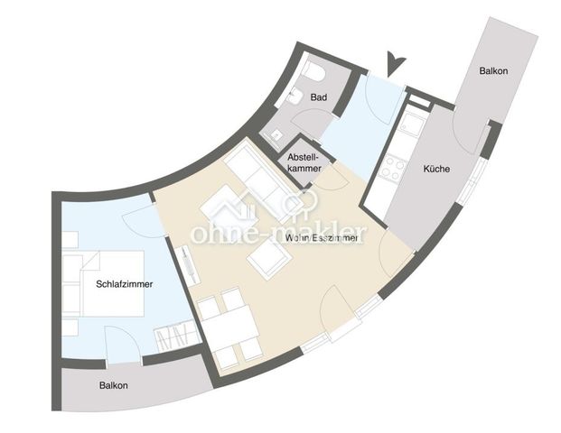 Moderne 2-Zimmer-Wohnung mit Balkon und Tiefgaragenstellplatz - Foto 1
