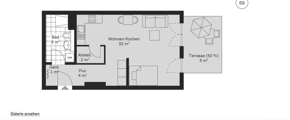 Erstbezug in attraktiver 1–Zimmer Wohnung barrierefrei - Photo 1