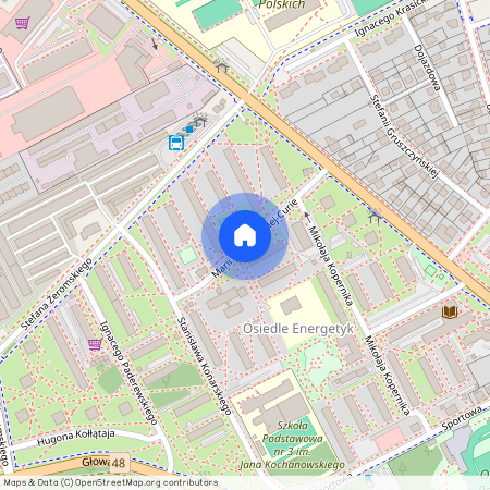 ul. Marii Skłodowskiej-Curie, Kozienice, Kozienice, kozienicki, mazowieckie