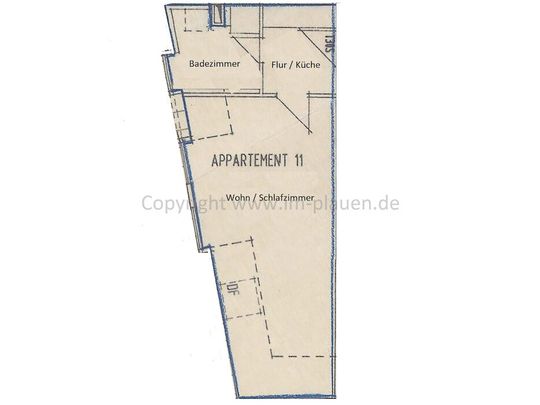 Singlewohnung in Auerbach zur Miete - Nicolaipassage - 1 Raumwohnung - EBK möglich - Foto 1