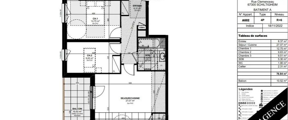Appartement à louer 4 pièces 76.84m² - Photo 1