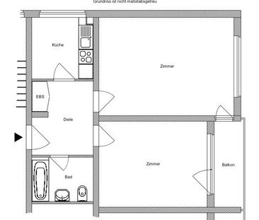 Sanierte 2 Zimmerwohnung mit Balkon - Foto 4