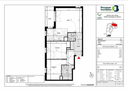 location Appartement T3 DE 66.36m² À CHAMPGNY SUR MARNE - Photo 4