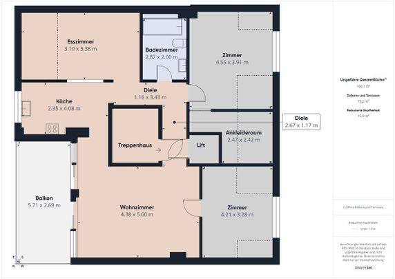 Charming 4.5-Zimmer-Attikawohnung with large balcony and direct lift access – over the rooftops of Basel - Foto 1