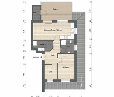 Neubau- Erstbezug! Helle Dachgeschosswohnung mit großem Balkon in W... - Photo 3