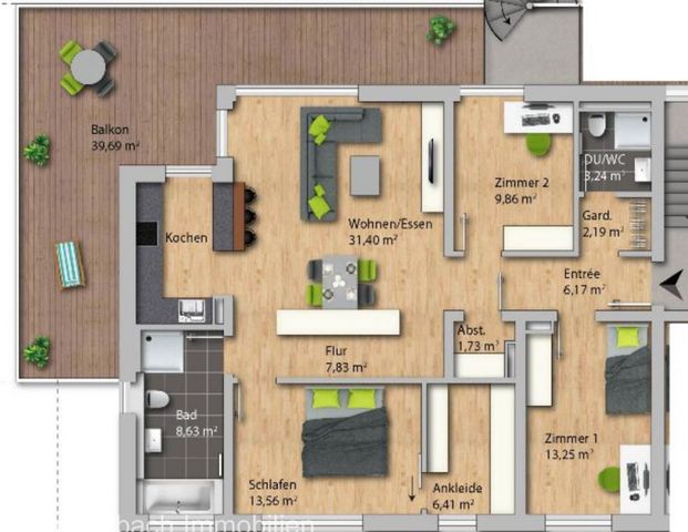 Morgen schon einziehen! Exklusive Wohnung im Zentrum von Grenzach (Penthouse 0.9) - Photo 1