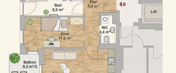 Sonnige 3-Raumwohnung als Erstbezug nahe der Elbe! - Foto 1