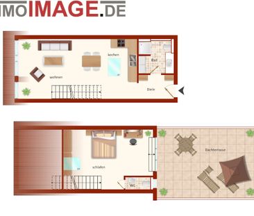 Riesige Dachterrasse mit moderner 2-Zimmerwohnung und Garagenplatz - Foto 1